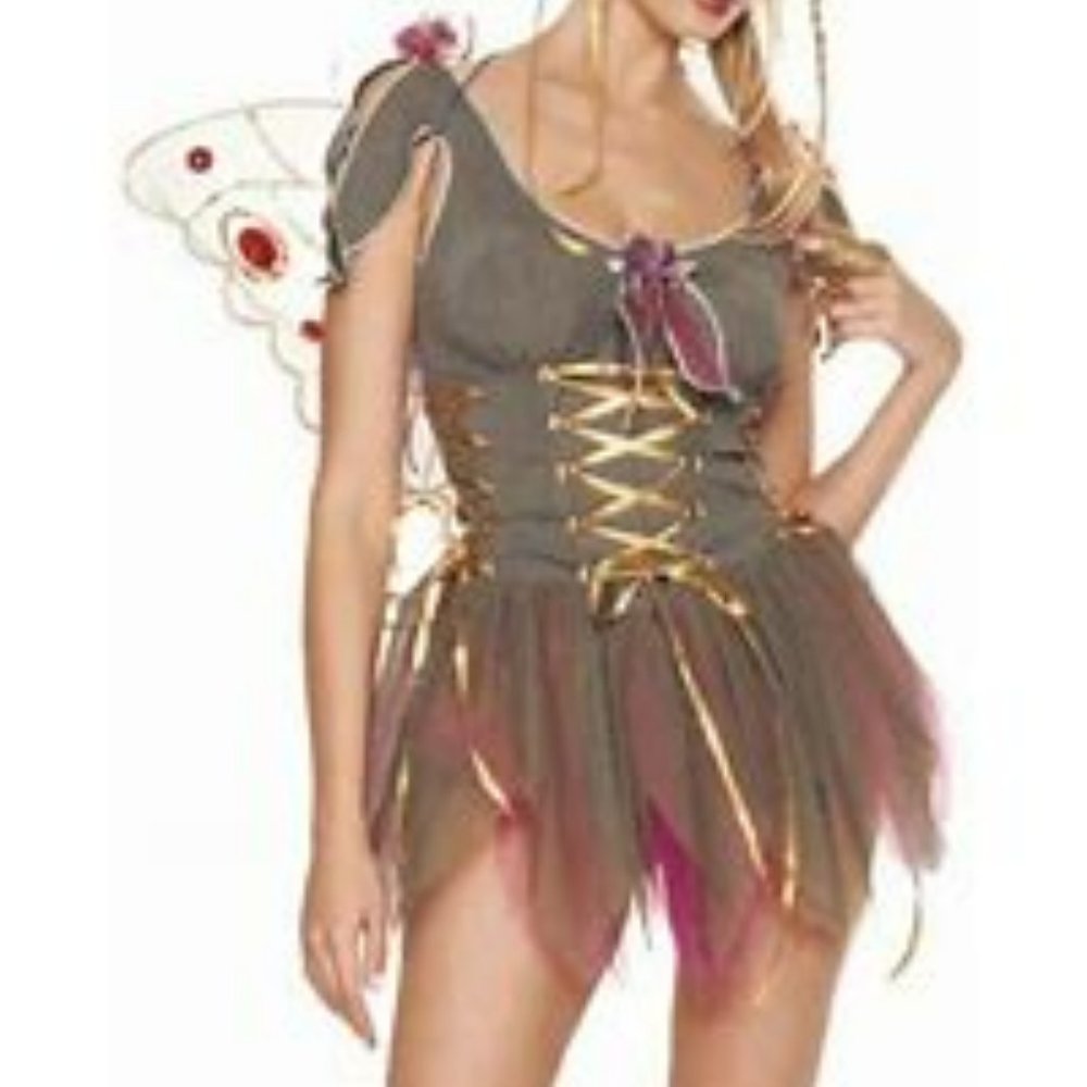 Leg Avenue Fairy Garden Lace Up Front Peasant Dress Costume